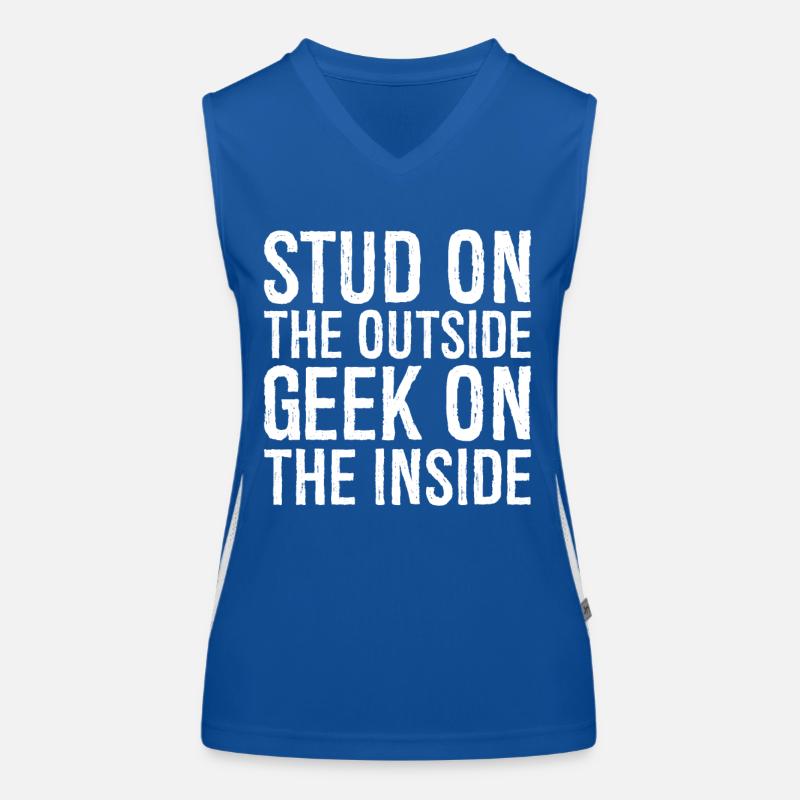 Stud on the outside geek on the inside Women's Functional Contrast Tank Top