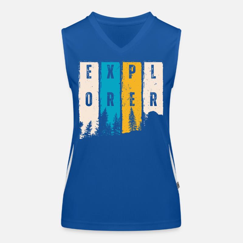 Explorer Forest Trees Silhouette Women's Functional Contrast Tank Top