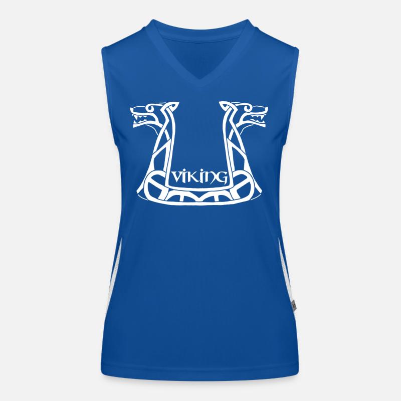Weißer Wikinger-Drache Funktionelles Kontrast-Tank Top für Frauen