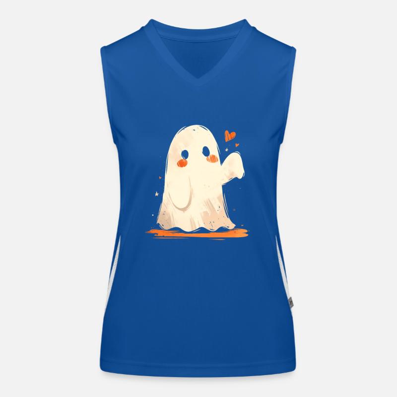 Cute Gespenst Geist Herzchen Halloween Spuk Funktionelles Kontrast-Tank Top für Frauen