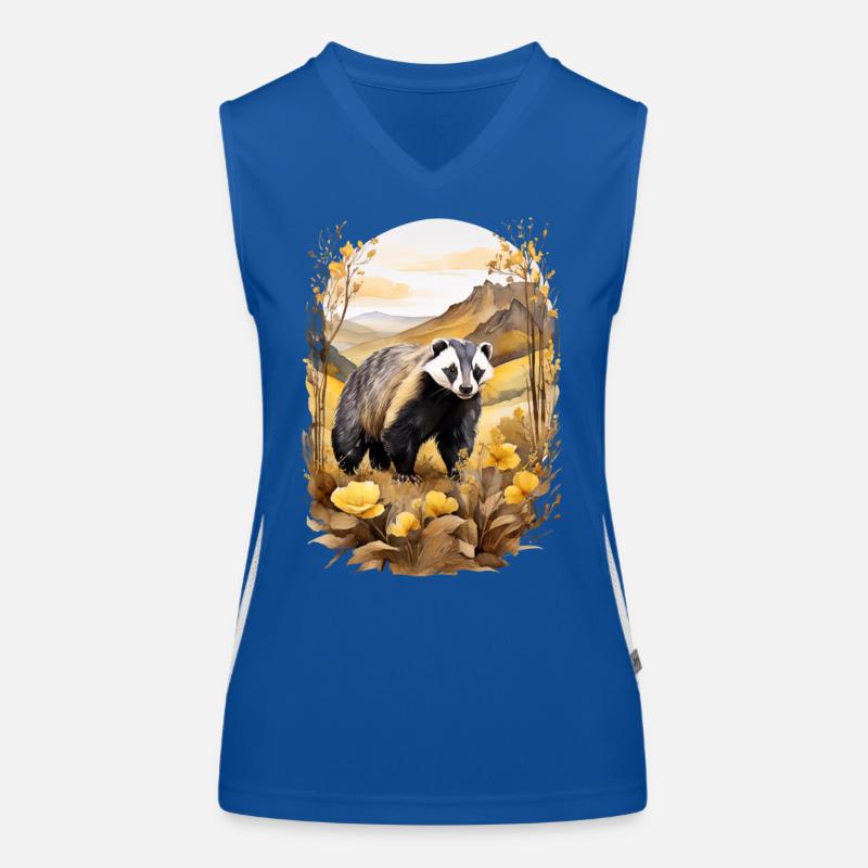 Dachs in den Bergen Funktionelles Kontrast-Tank Top für Frauen