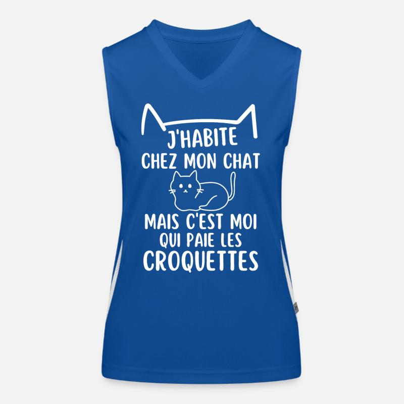 J habite chez mon chat mignon chat chaton doux Débardeur respirant contrasté Femme