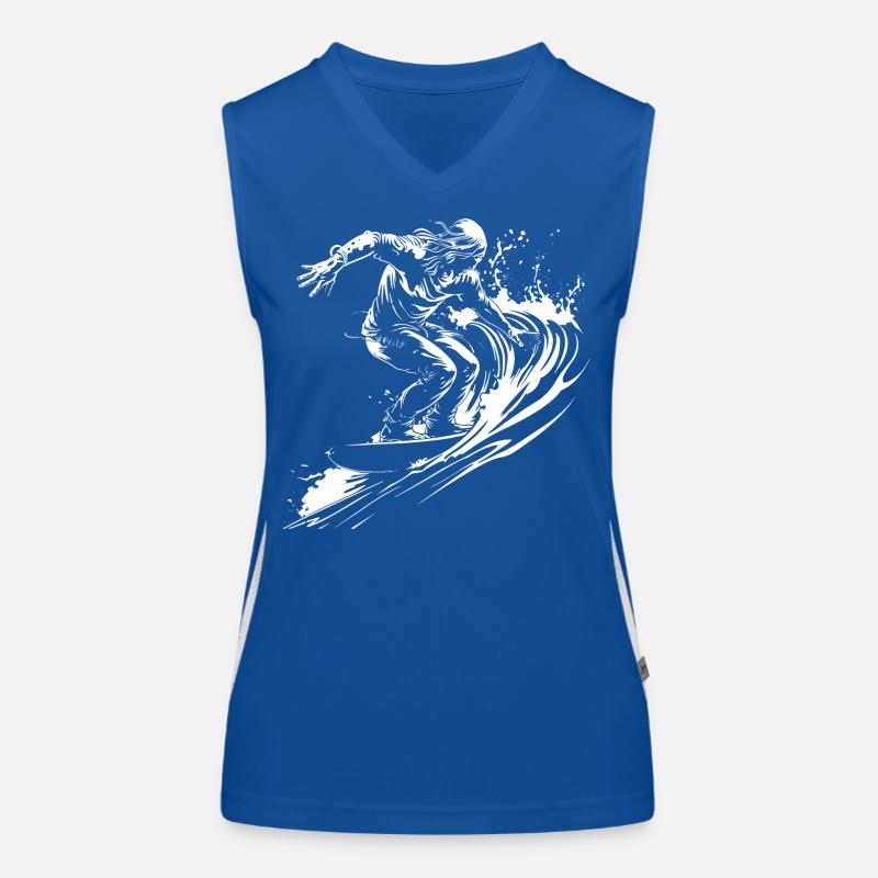 Surfer Sketch Women's Functional Contrast Tank Top