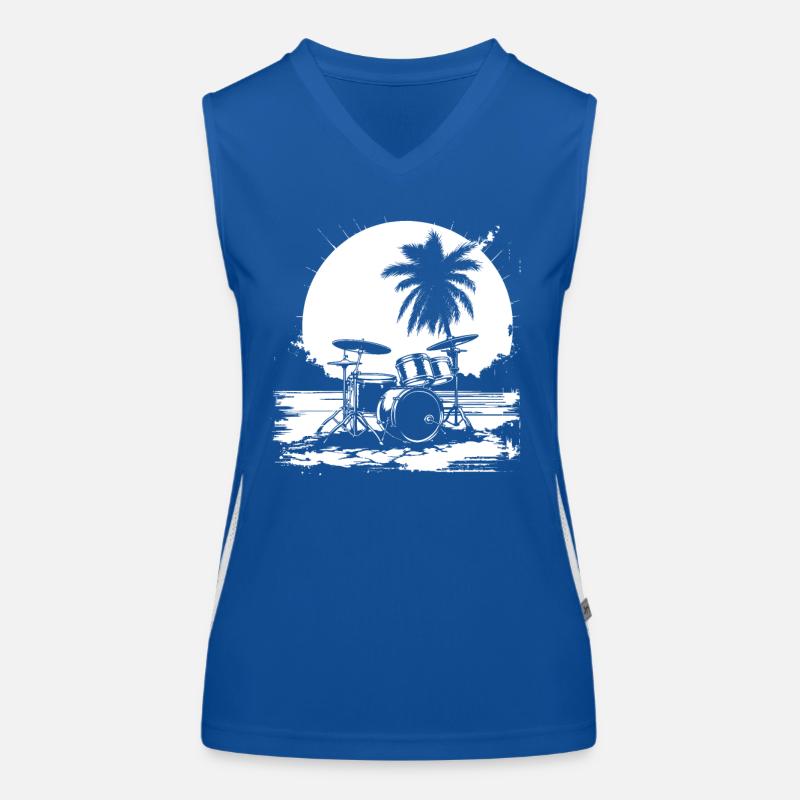 Schlagzeug Skizze Funktionelles Kontrast-Tank Top für Frauen