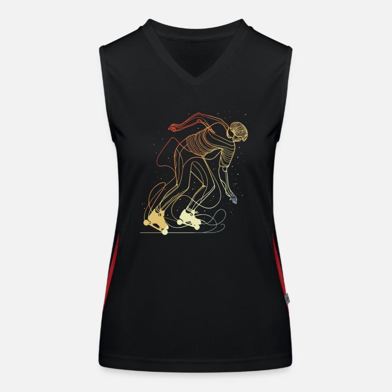 Retro Roller Skater Funktionelles Kontrast-Tank Top für Frauen