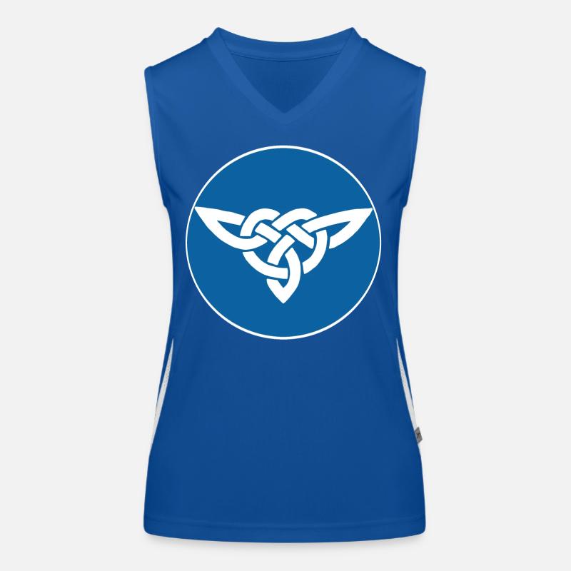 Blauer keltischer Vogel Funktionelles Kontrast-Tank Top für Frauen