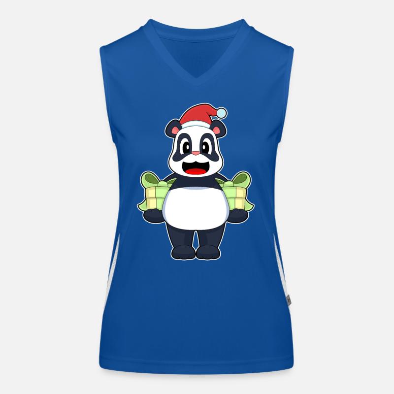 Panda Christmas Packages Women's Functional Contrast Tank Top