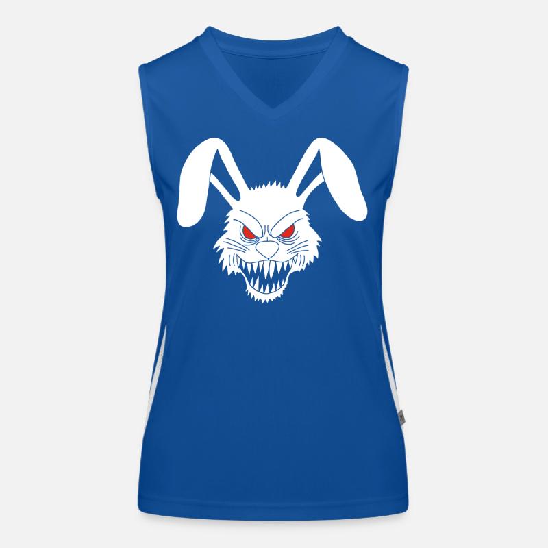 Dämonisches weißes Kaninchen Funktionelles Kontrast-Tank Top für Frauen