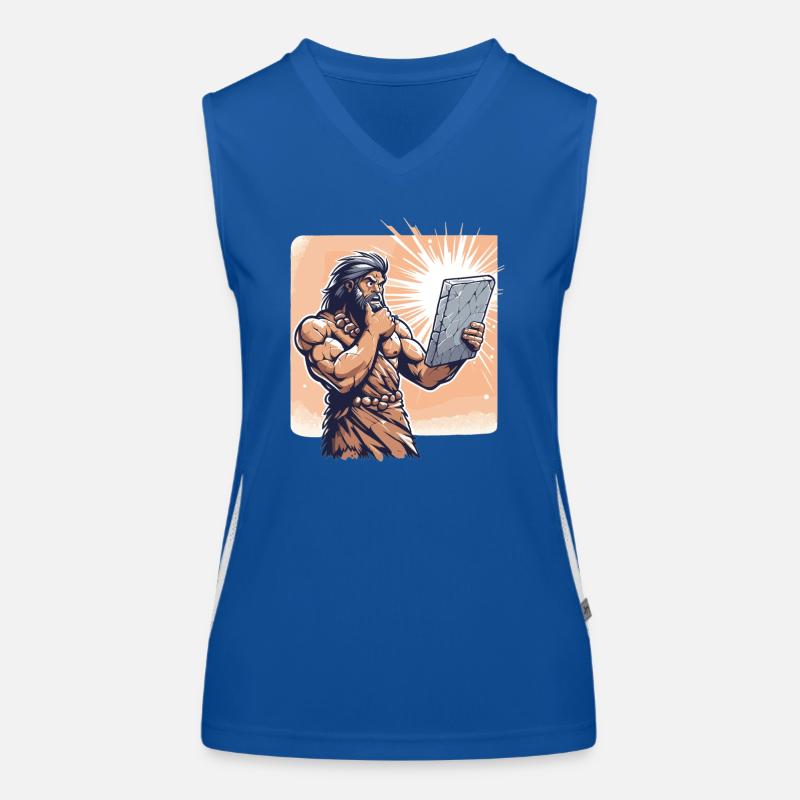 Idée Idée homme des cavernes Pierre Tablette cadeau Débardeur respirant contrasté Femme