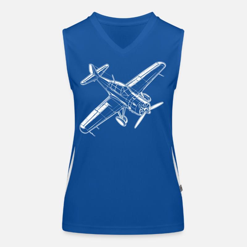Propellerflugzeug Funktionelles Kontrast-Tank Top für Frauen