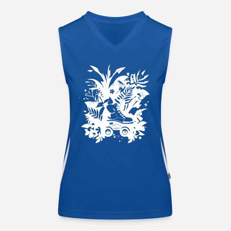 Rollschuhlaufen Comic Funktionelles Kontrast-Tank Top für Frauen