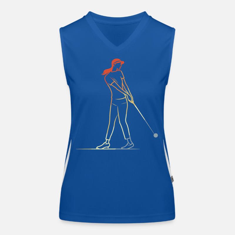 Dessin au trait de golfeuse Débardeur respirant contrasté Femme