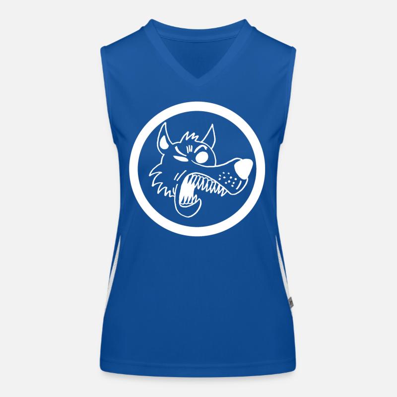 Lustiger Wolf Funktionelles Kontrast-Tank Top für Frauen