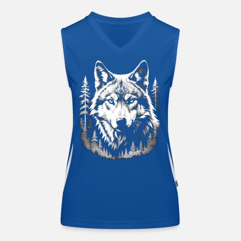 Wolf, Wald Funktionelles Kontrast-Tank Top für Frauen