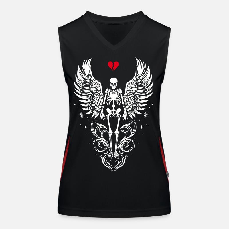 Squelette avec des ailes Anti Saint Valentin Débardeur respirant contrasté Femme