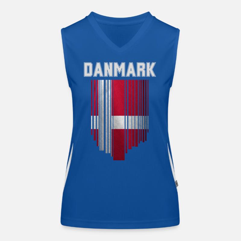 Flagge von Dänemark, dänischer Stolz Funktionelles Kontrast-Tank Top für Frauen