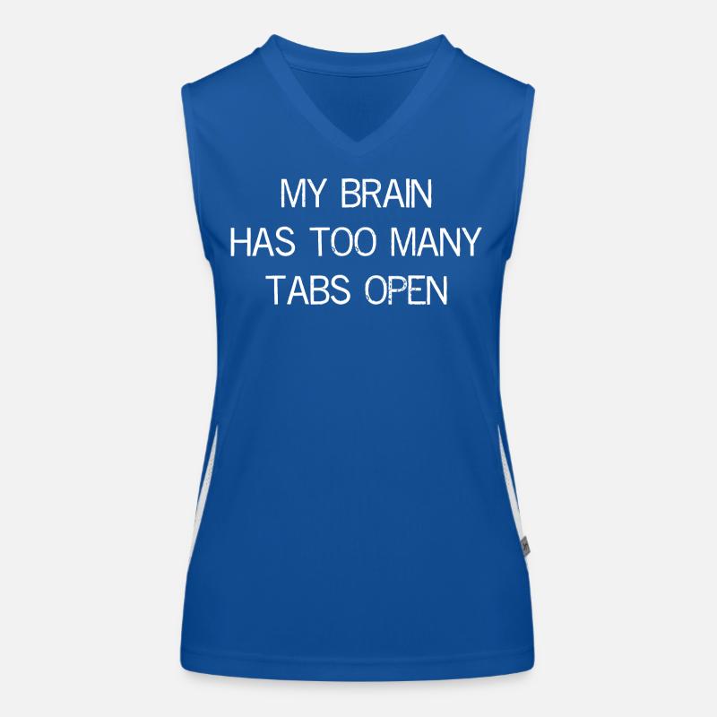 my brain has too many tabs open Funktionelles Kontrast-Tank Top für Frauen