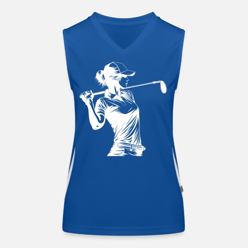 Golfer Sketch Women's Functional Contrast Tank Top
