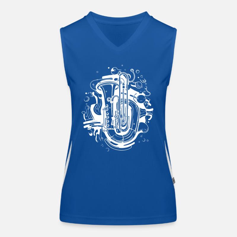 Tuba Cartoon Stil Funktionelles Kontrast-Tank Top für Frauen