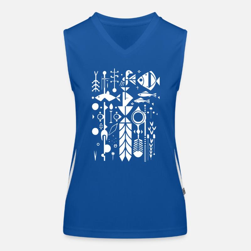 Fischerei Silhouette Funktionelles Kontrast-Tank Top für Frauen