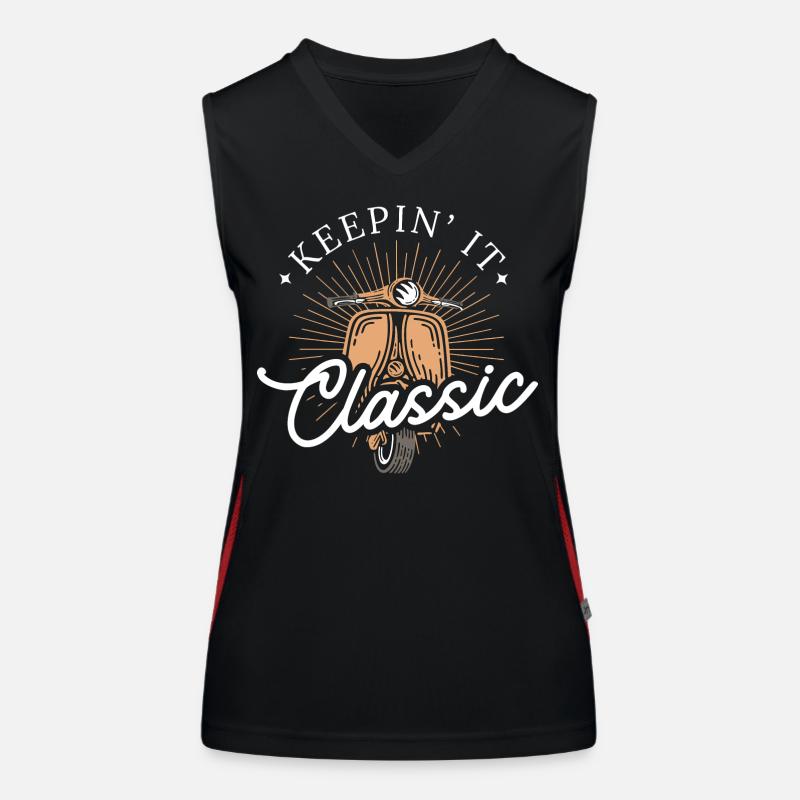 Keepin’ It Classic – Retro Motorroller Funktionelles Kontrast-Tank Top für Frauen