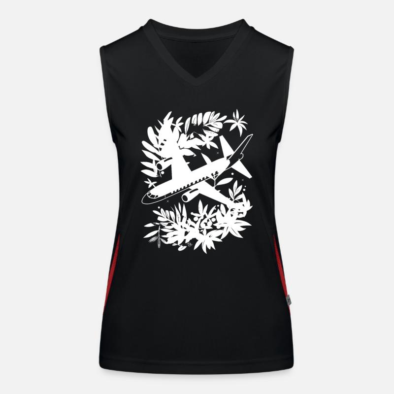 Airplane Comic Style Women's Functional Contrast Tank Top