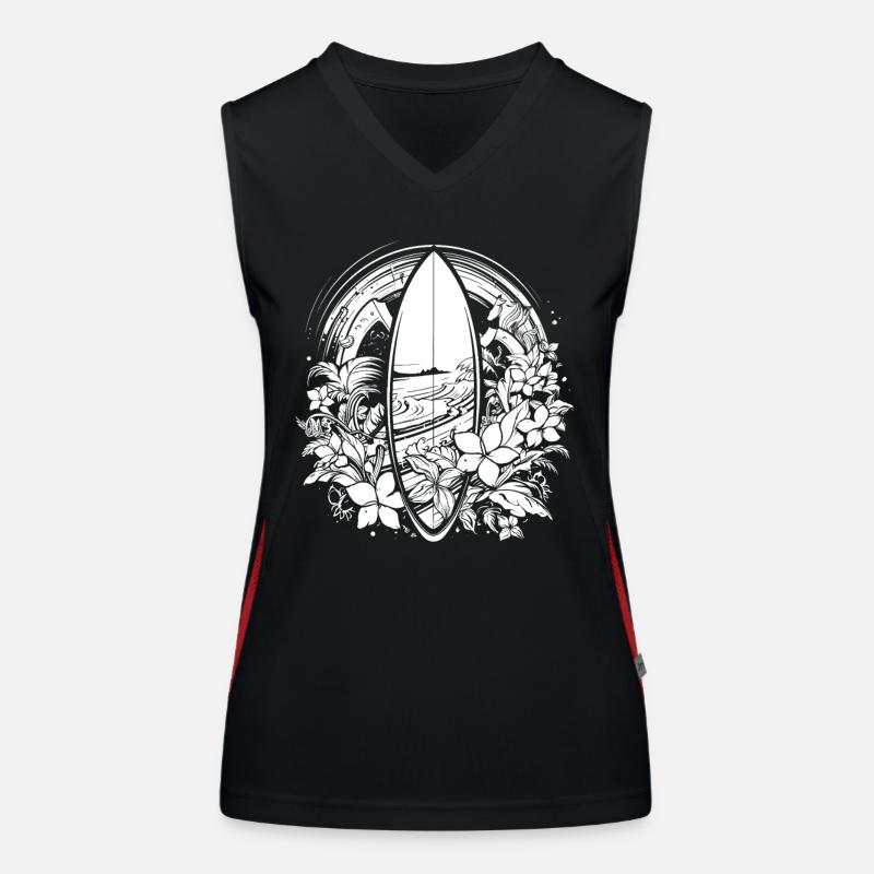 Surfboard Comic Style Women's Functional Contrast Tank Top