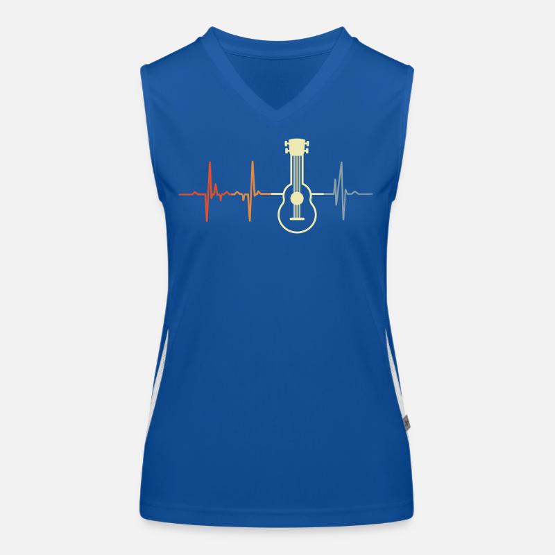 Ukulele Herzschlag Retro Funktionelles Kontrast-Tank Top für Frauen