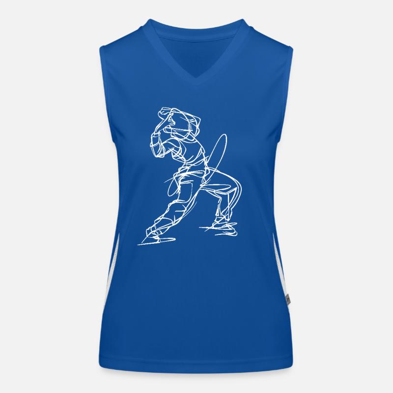 Breakdancer Line Art Funktionelles Kontrast-Tank Top für Frauen