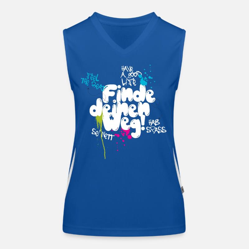 Finde Deinen Weg Graffiti Typo Funktionelles Kontrast-Tank Top für Frauen