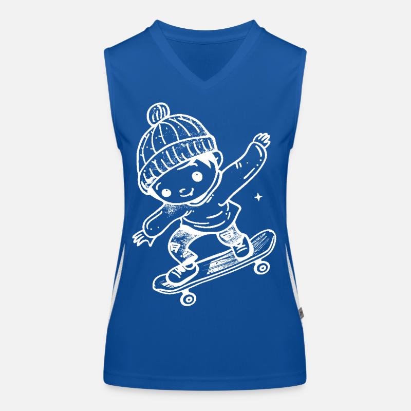 Skateboard Kind Comic Funktionelles Kontrast-Tank Top für Frauen
