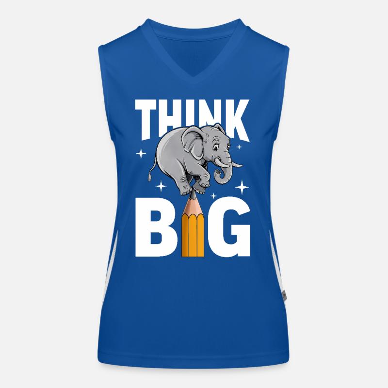 Denke groß Elefant Denker, Träumer und Visionäre Funktionelles Kontrast-Tank Top für Frauen