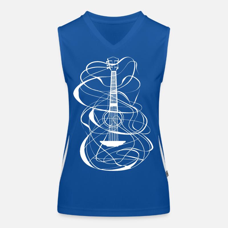 Ukulele Skizze Funktionelles Kontrast-Tank Top für Frauen