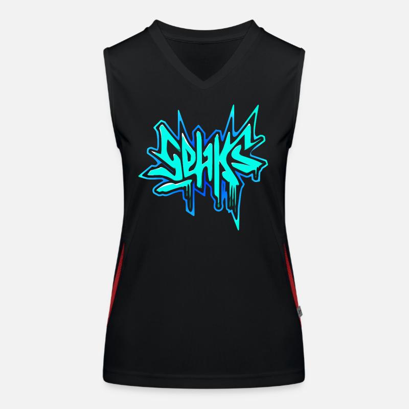 Sehks bleu Débardeur respirant contrasté Femme
