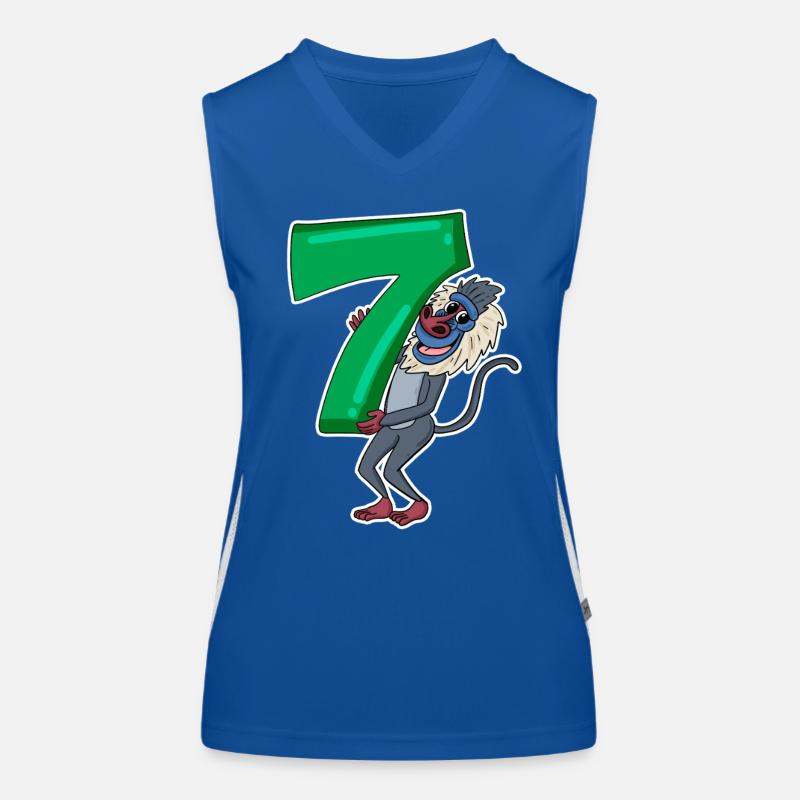 7. Geburtstag Motiv Affe - sieben Jahre alt Funktionelles Kontrast-Tank Top für Frauen