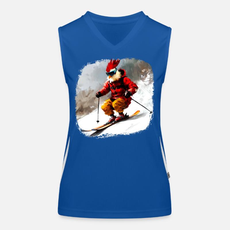 Chickens Ski / Skier Chicken Women's Functional Contrast Tank Top