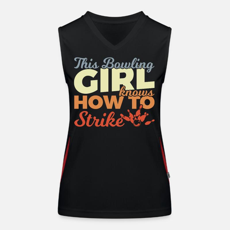 Bowling Mädchen Funktionelles Kontrast-Tank Top für Frauen