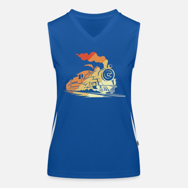 Vintage Dampfzug Funktionelles Kontrast-Tank Top für Frauen