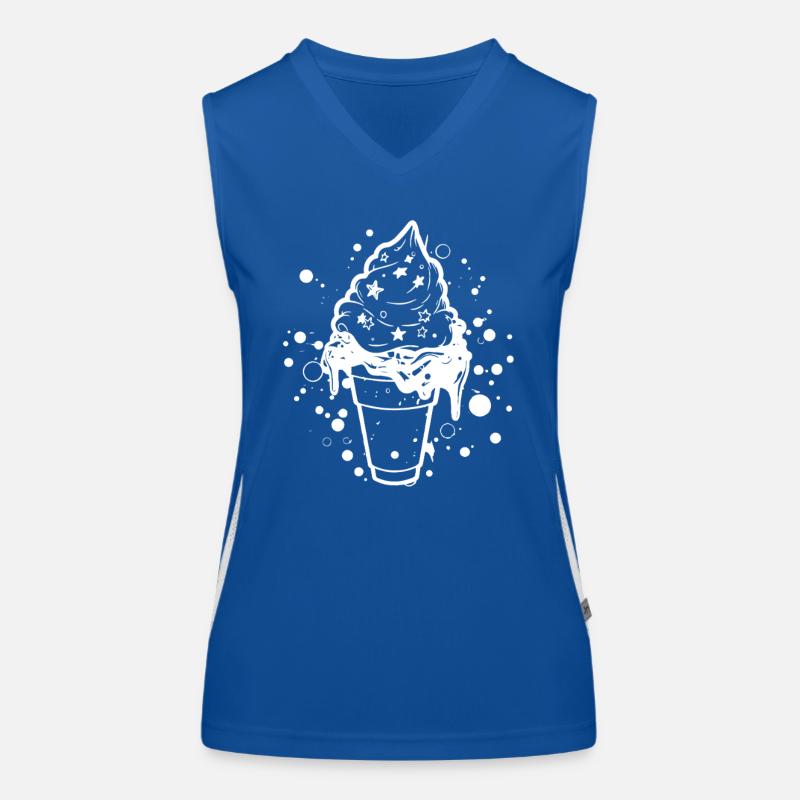 Softeis Skizze Funktionelles Kontrast-Tank Top für Frauen