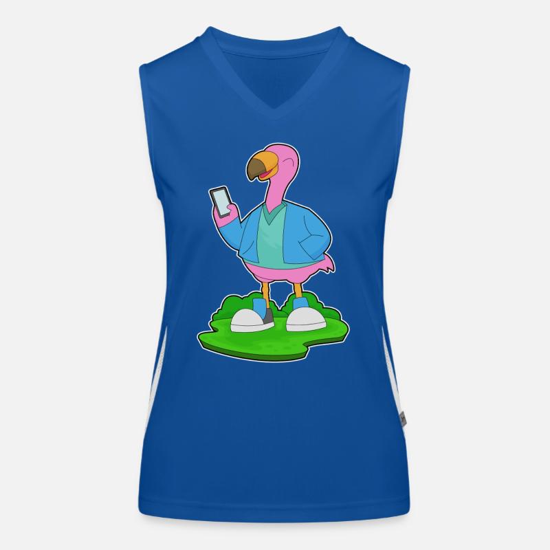 Flamingo Smartphone Funktionelles Kontrast-Tank Top für Frauen