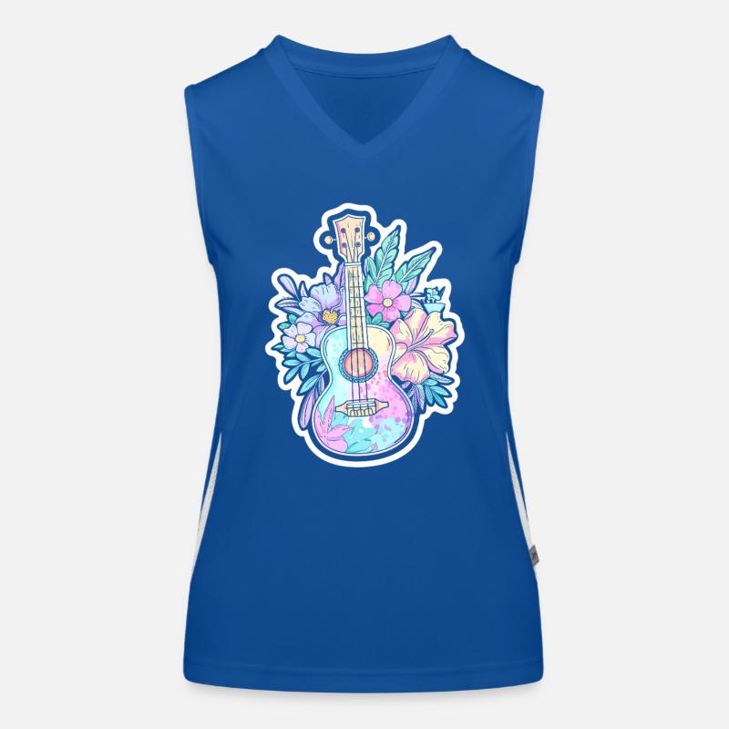 Ukulélé Style BD Débardeur respirant contrasté Femme