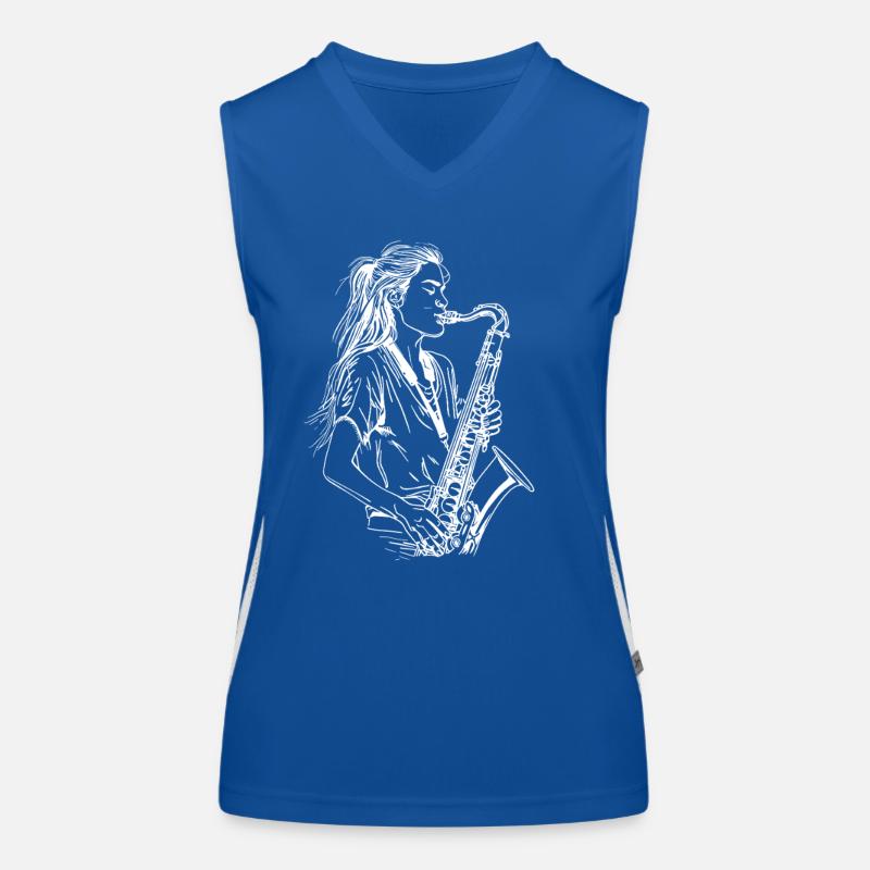 Weiblicher Saxophonist Funktionelles Kontrast-Tank Top für Frauen