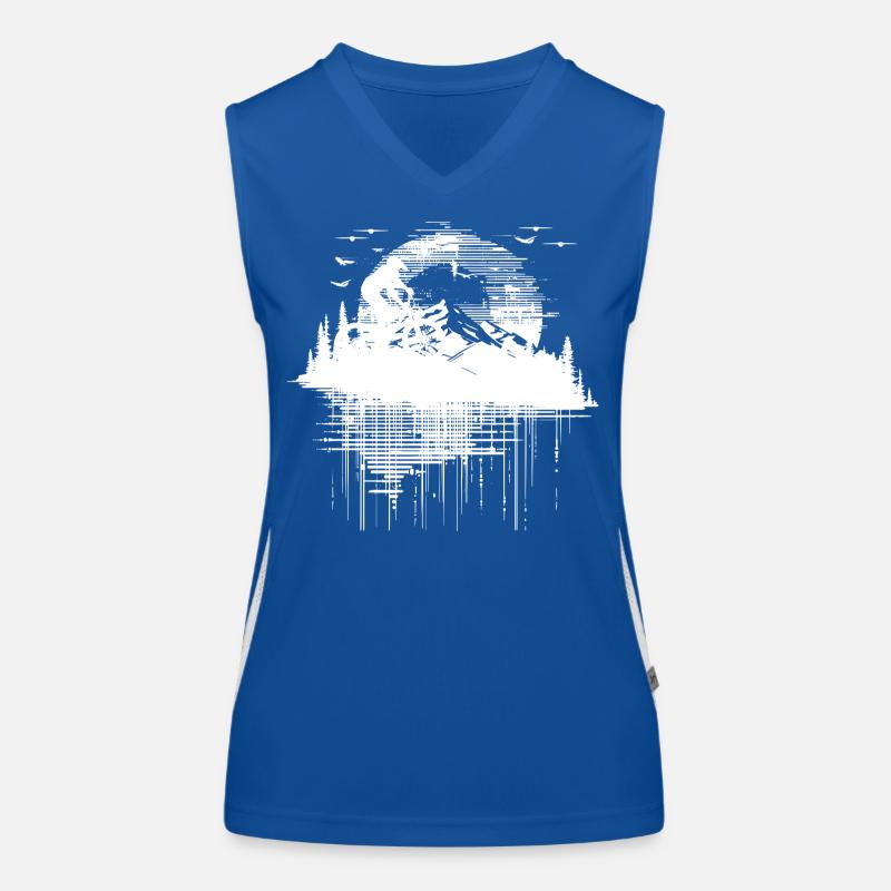 Mountain Biking Drawing Women's Functional Contrast Tank Top
