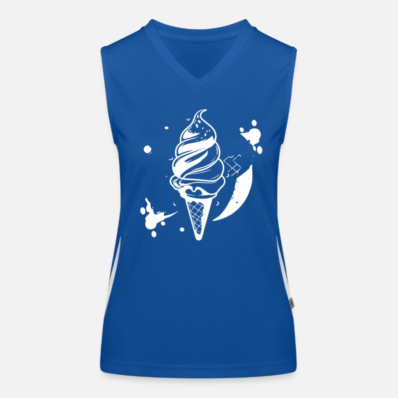 Softeis Skizze Funktionelles Kontrast-Tank Top für Frauen