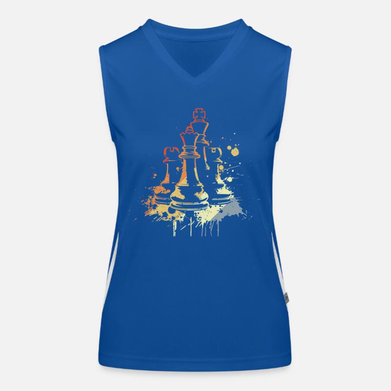 Schachfiguren Graffiti Funktionelles Kontrast-Tank Top für Frauen