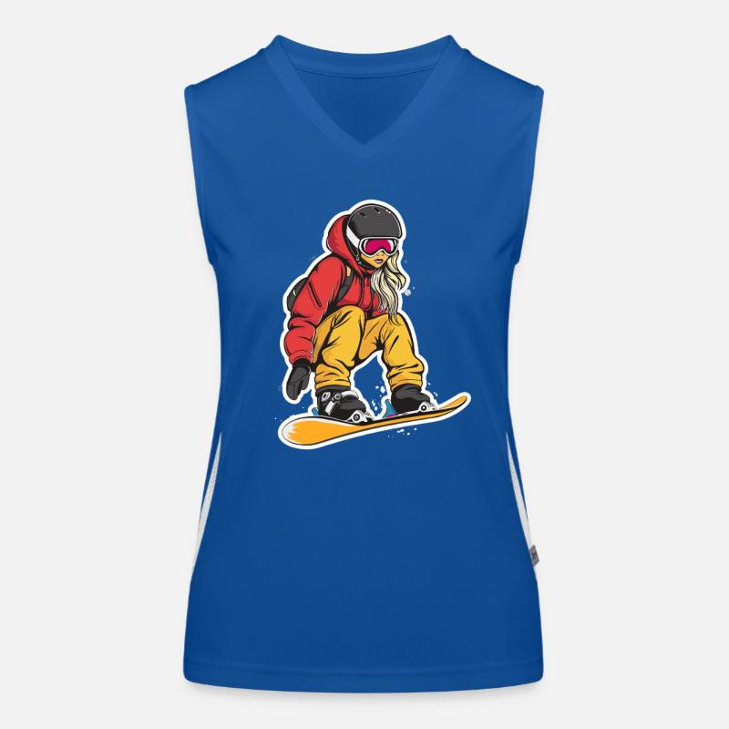 Graphique du snowboarder Débardeur respirant contrasté Femme