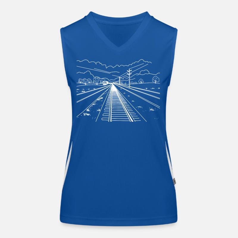 Eisenbahnstrecke Funktionelles Kontrast-Tank Top für Frauen