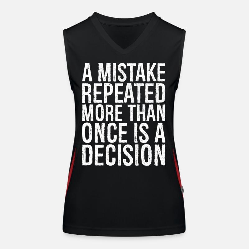a mistake repeated more than once is a decision - Women's Functional Contrast Tank Top - black/red