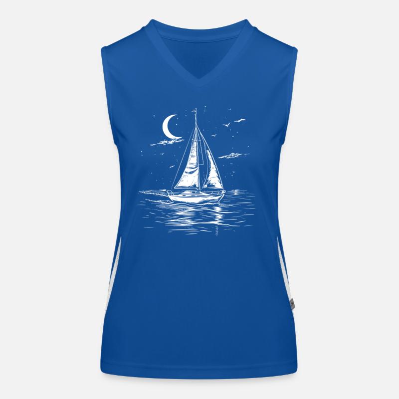 Sailing Drawing Women's Functional Contrast Tank Top