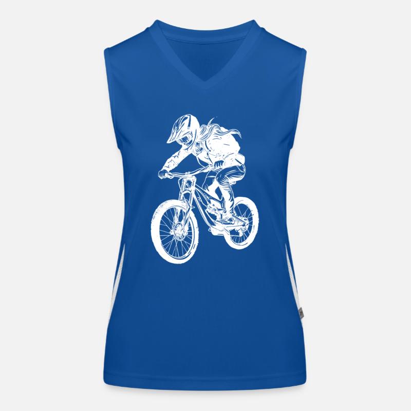 Mountain Biker Mädchen Funktionelles Kontrast-Tank Top für Frauen